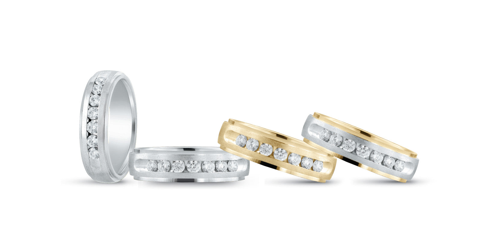 Natural Diamond 6Mm Heavy Wt Mens Band W/Dia
