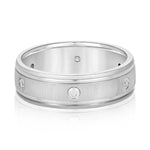 Lab Grown Diamond 6Mm Heavy Wt Mens Band W/Dia