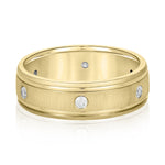 Lab Grown Diamond 6Mm Heavy Wt Mens Band W/Dia