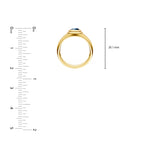 1/2ct Round London Blue Bezel Pinky Ring