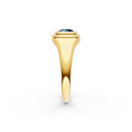 1/2ct Round London Blue Bezel Pinky Ring