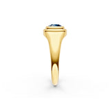 1/2ct Round London Blue Bezel Pinky Ring