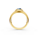 1/2ct Round London Blue Bezel Pinky Ring