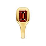 Emerald Red Garnet Bezel Stud Earrings