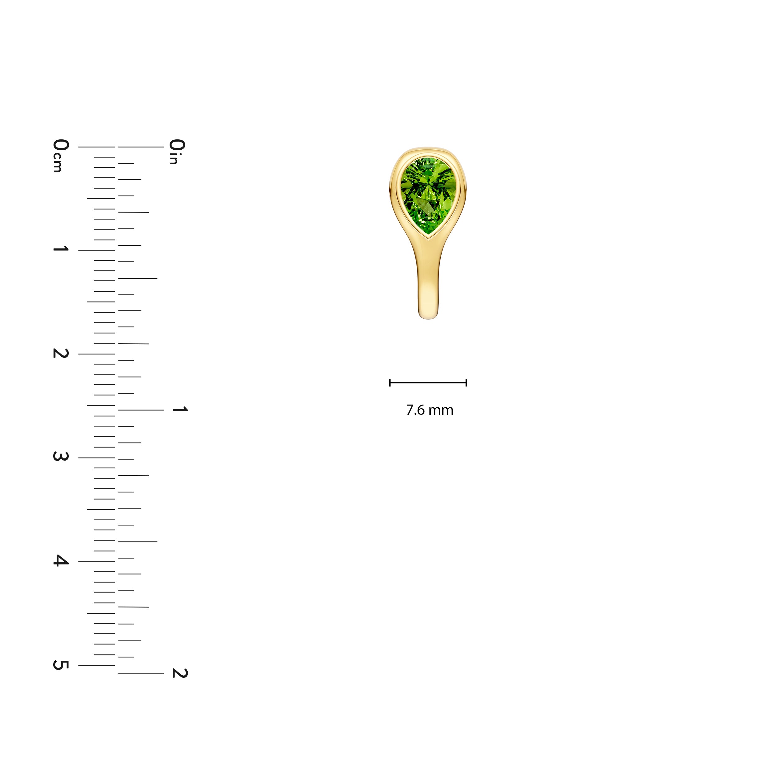 Pear Peridot Bezel Stud Earrings