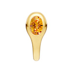 Oval Citrine Bezel Stud Earrings