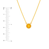 6.50mm Round Citrine Pendant Necklace