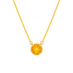 6.50mm Round Citrine Pendant Necklace