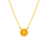 6.50mm Round Citrine Pendant Necklace