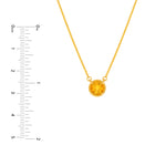 6.50mm Round Citrine Pendant Necklace