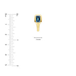 Emerald London Blue Bezel Stud Earrings
