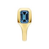 Emerald London Blue Bezel Stud Earrings