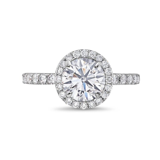 Round Oversized Diamond Halo Ring