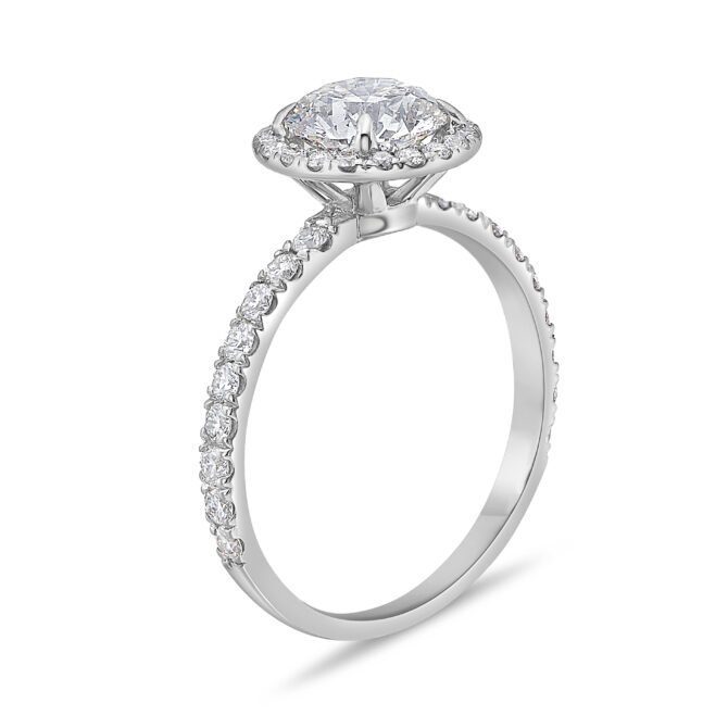 Round Oversized Diamond Halo Ring - Image 2