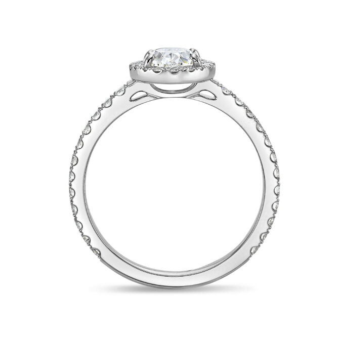 Oval Oversized Diamond Halo Ring - Image 3