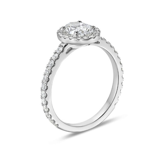 Oval Oversized Diamond Halo Ring - Image 2